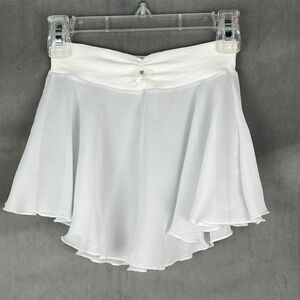 Capezio White Dance Skirt Ballet Ice Skating Chiffon Performance Skirt Small